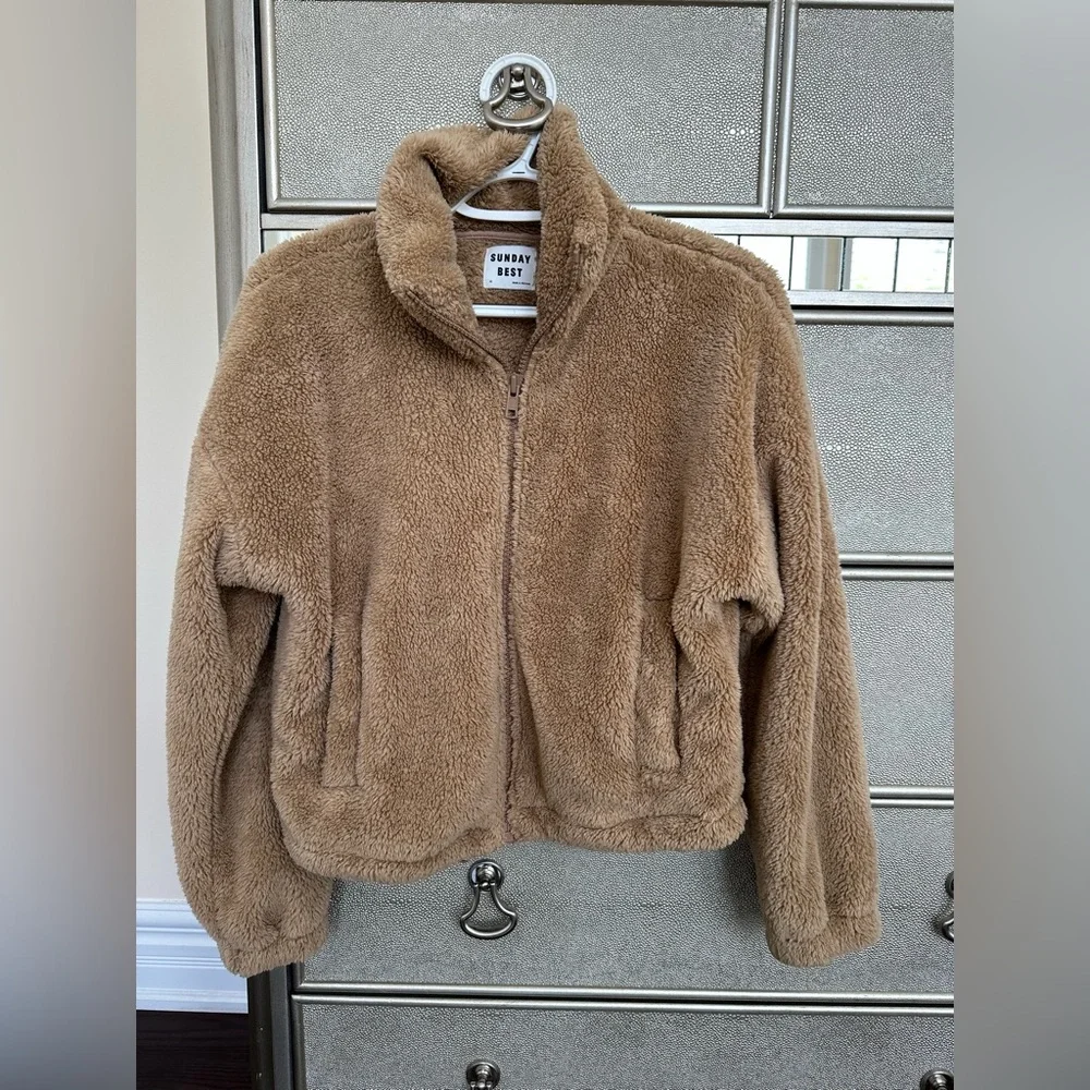 Sunday Best Mockneck Fuzzy Zip-Up - Picture 2 of 10